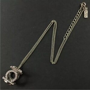 Salvatore Ferragamo Silver 3D logo Necklace